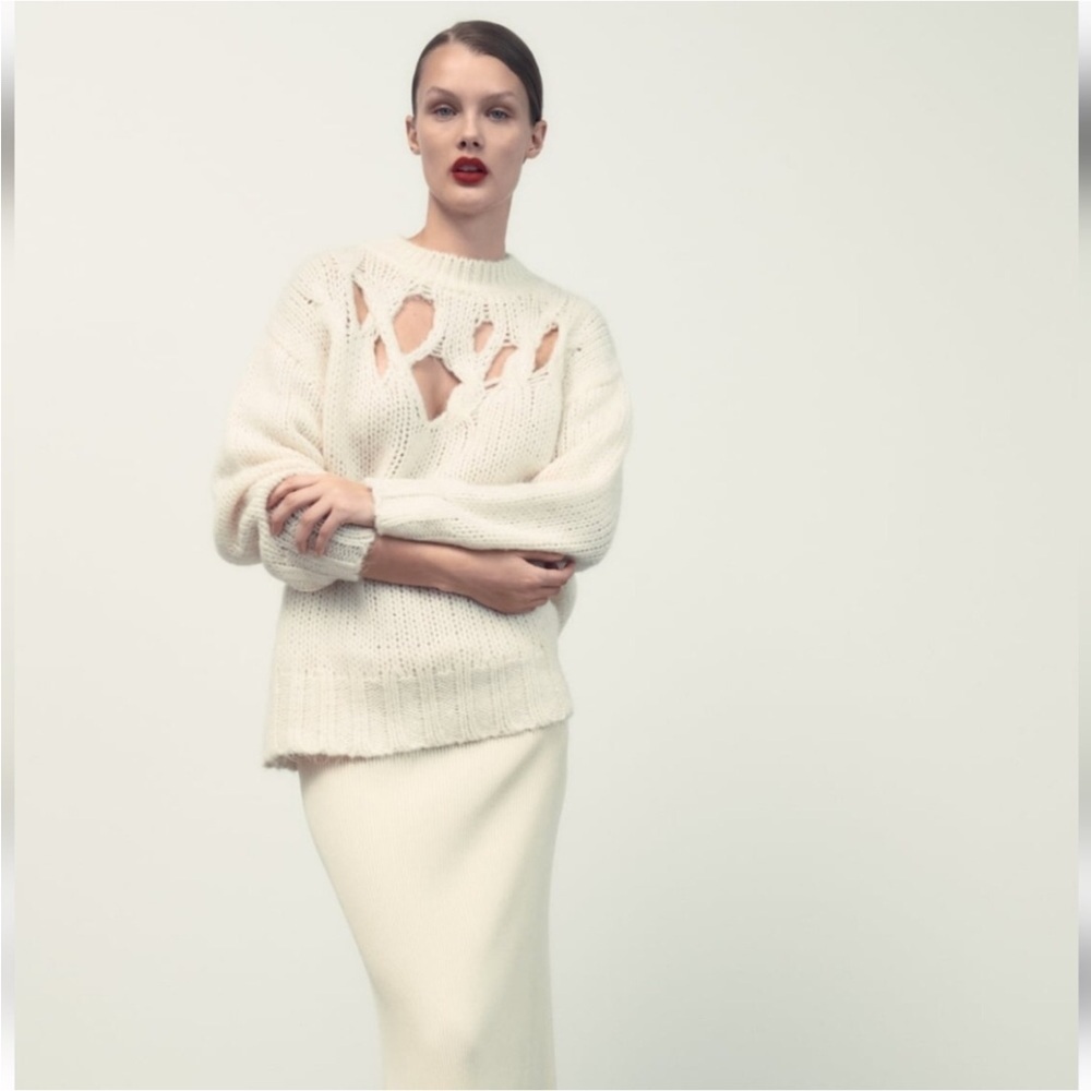 Zara Ripped Knit Sweater - Picture 3 of 10